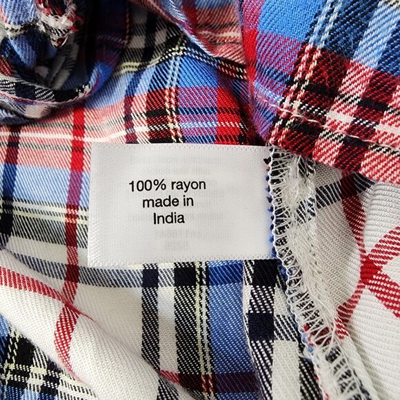 Lane Bryant Womens Top Size 14 Classic Button Down Tie Hem Plaid Long Sleeve Red - Picture 10 of 12